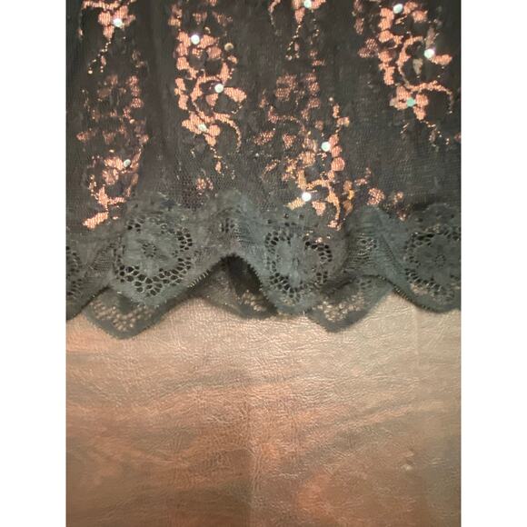 Vintage Wet Seal Mesh Sequin Lace Button Side Dress (M) Whimsigoth Vamp Romantic - Picture 11 of 12